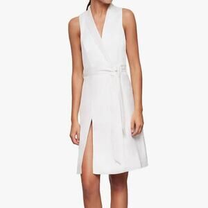 stylestalker Alexis Vest Dress white cream tie waist blazer cut out  sz medium